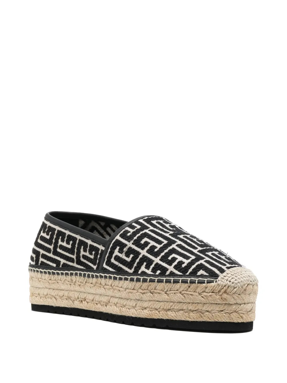 Balmain monogram-jacquard platform espadrilles