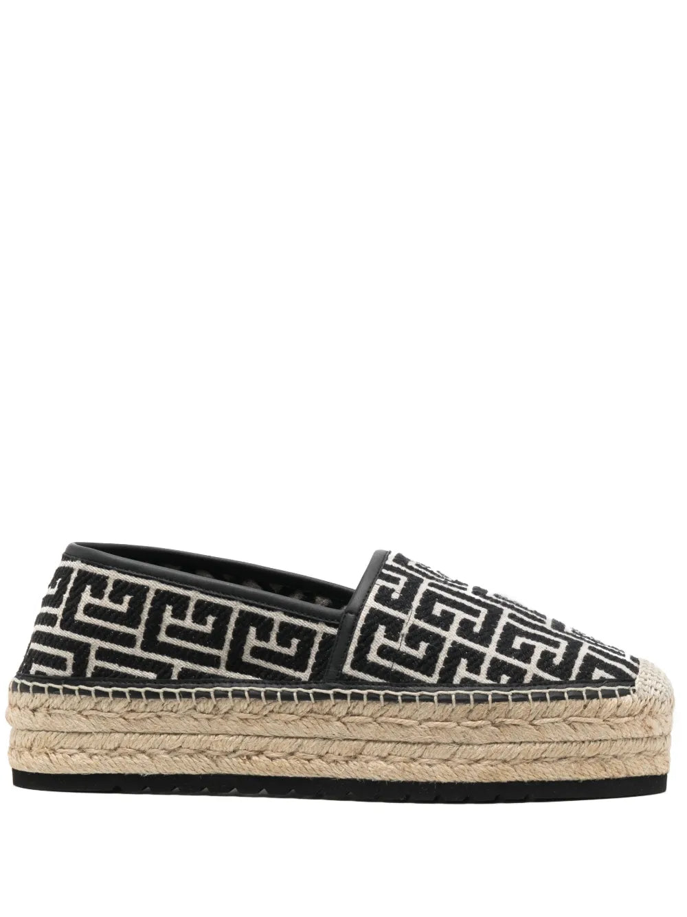 Balmain monogram-jacquard platform espadrilles
