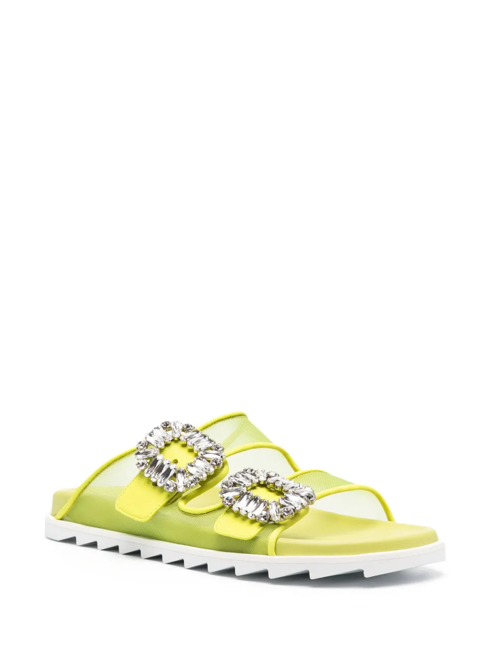 Roger Vivier crystal-embellished double-buckle slides