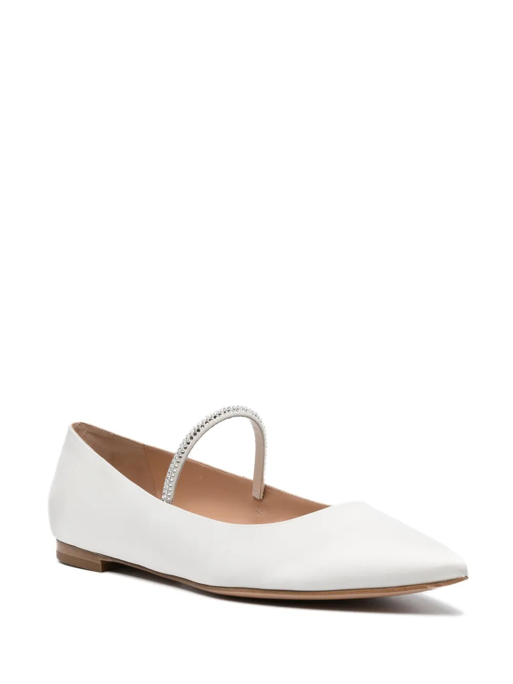 Gianvito Rossi crystal-embellished satin ballet pumps