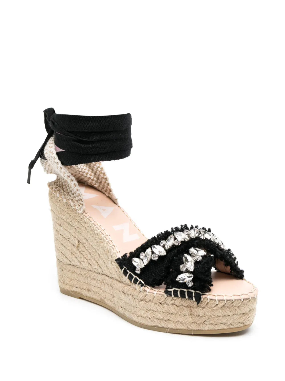 Manebi 110mm crystal-embellished wedge espadrilles