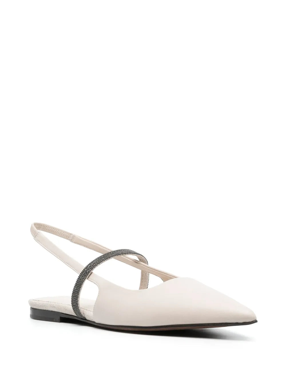Brunello Cucinelli slingback leather ballerina pumps
