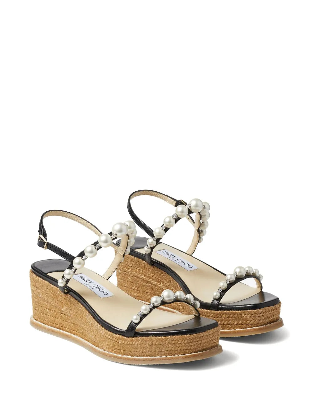 Jimmy Choo Amatuus pearl-embellished 60mm wedge espadrilles