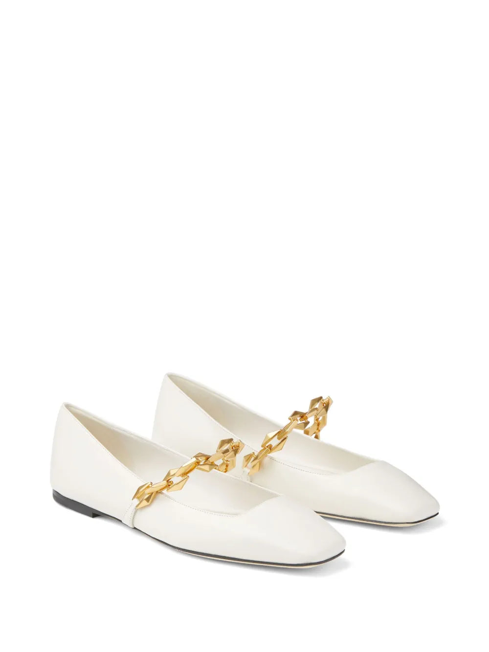 Jimmy Choo Diamond Tilda leather ballerina shoes