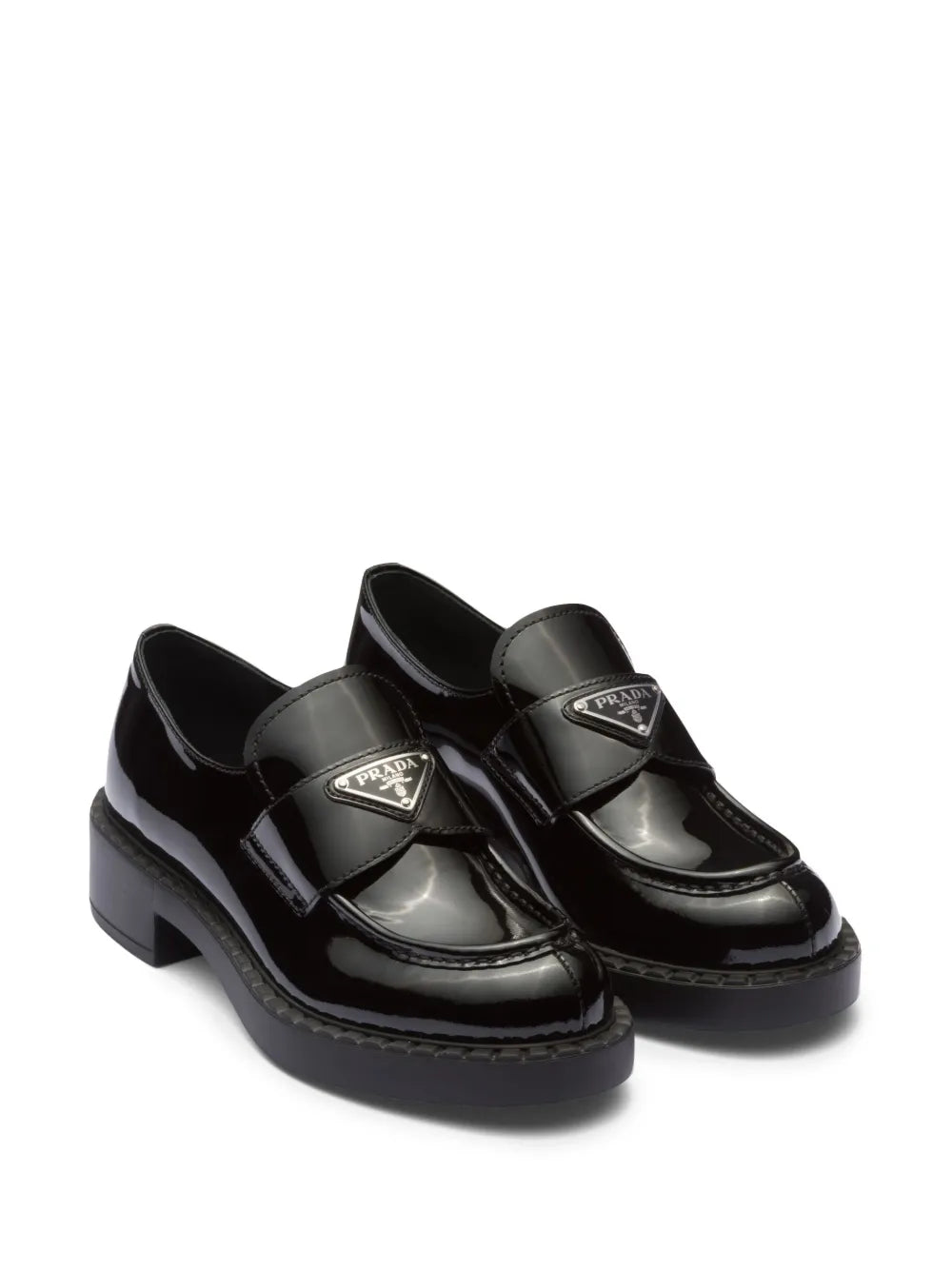 Prada Chocolate patent leather loafers