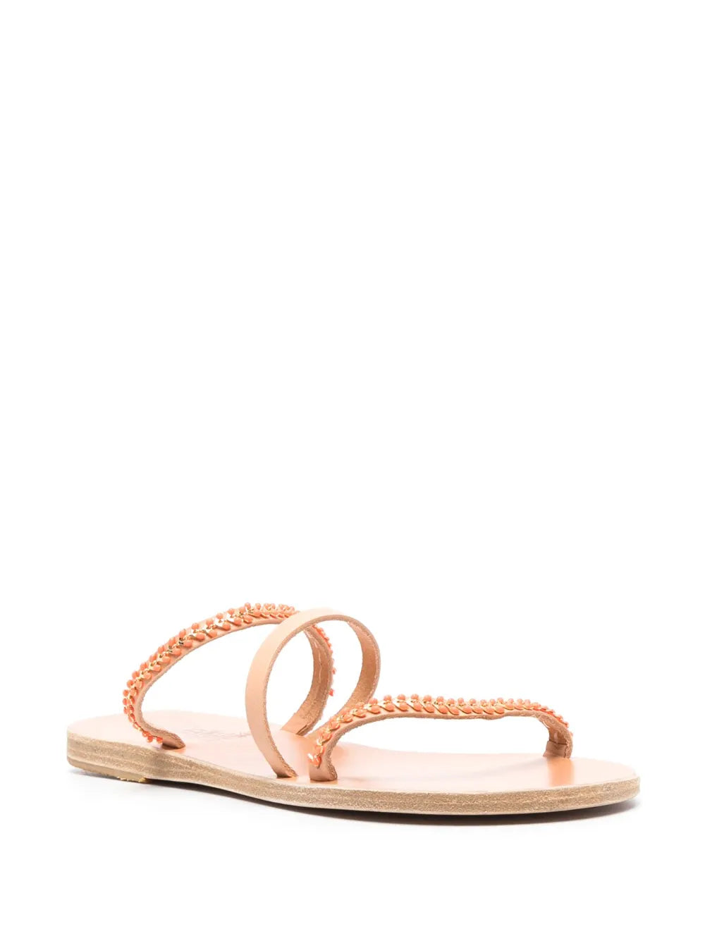 Ancient Greek Sandals flat enamel-detail slides