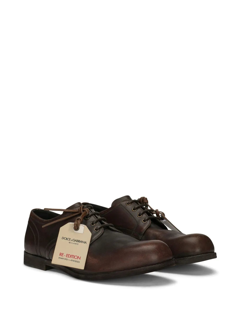Dolce & Gabbana logo-tag leather derby shoes