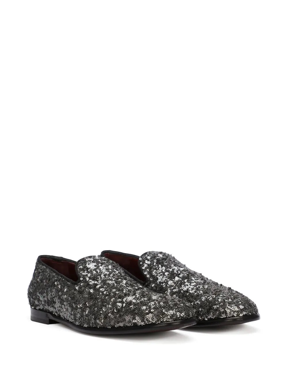 Dolce & Gabbana sequin-embellished leather slippers
