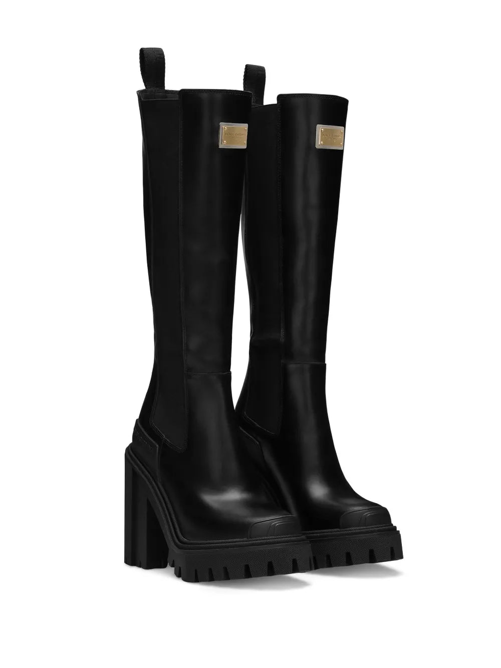 Dolce & Gabbana 90mm logo-plaque slip-on boots