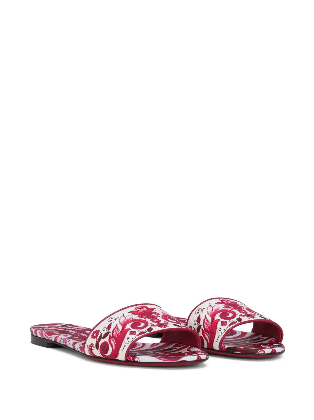 Dolce & Gabbana Majolica-print flat slides
