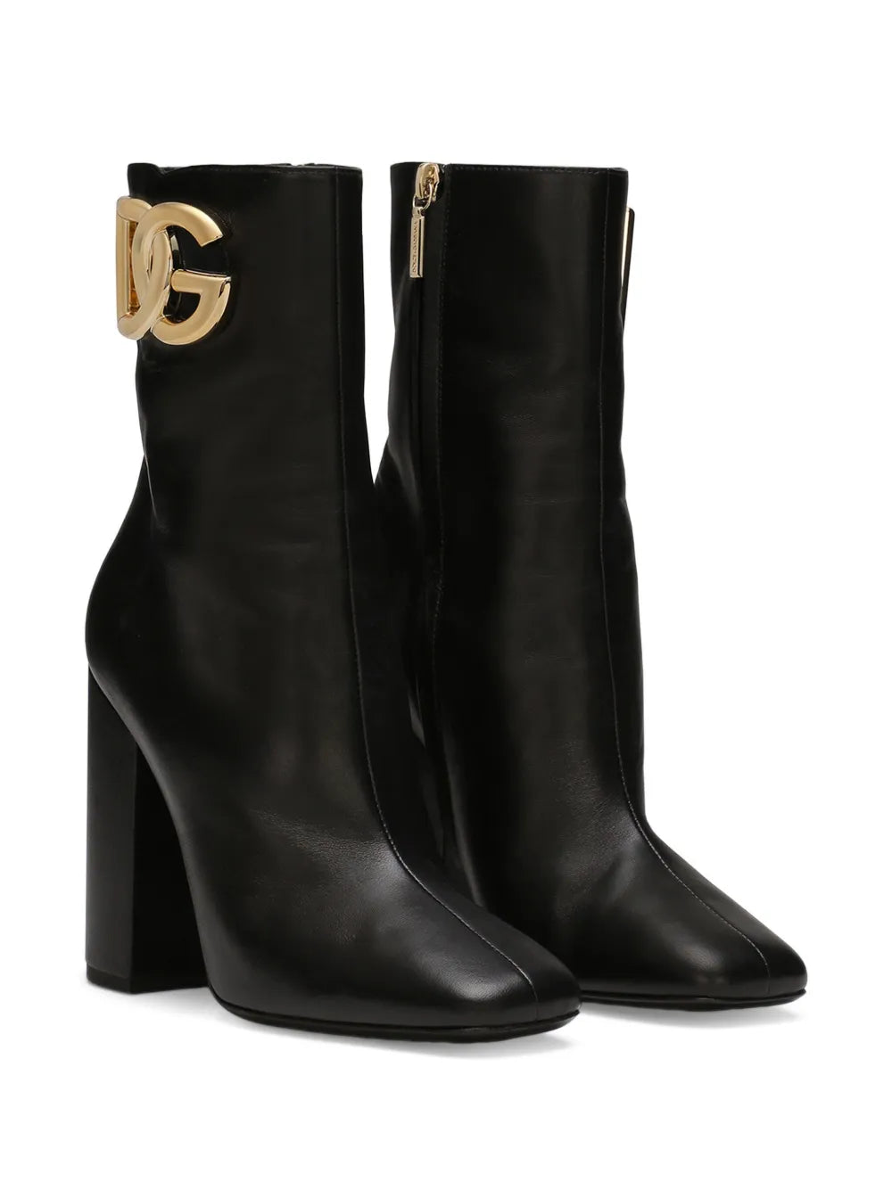Dolce & Gabbana 90mm logo-plaque leather boots