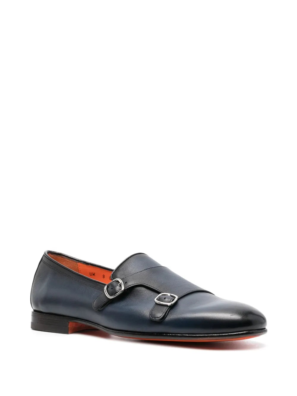 Santoni double-buckle leather shoes