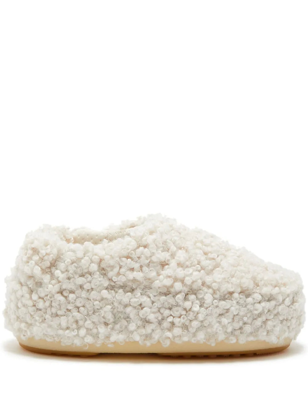 Moon Boot faux-curly-fur slippers