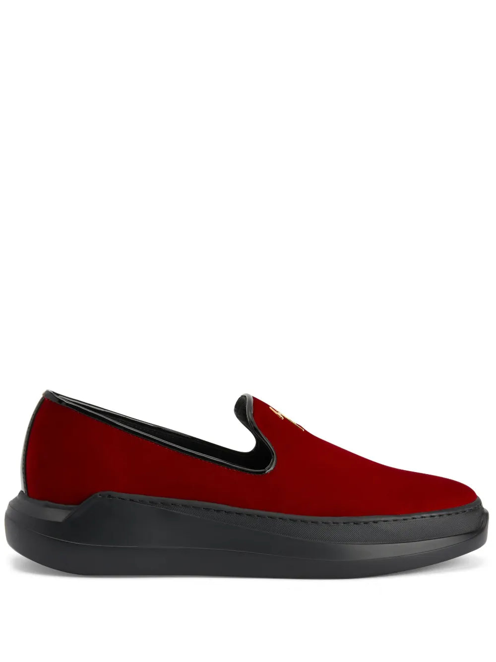 Giuseppe Zanotti Conley logo-plaque velvet loafers
