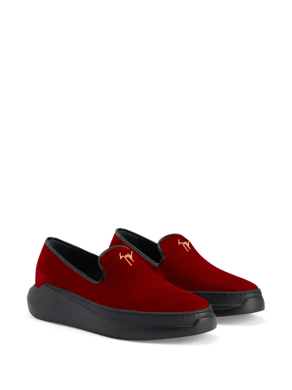 Giuseppe Zanotti Conley logo-plaque velvet loafers