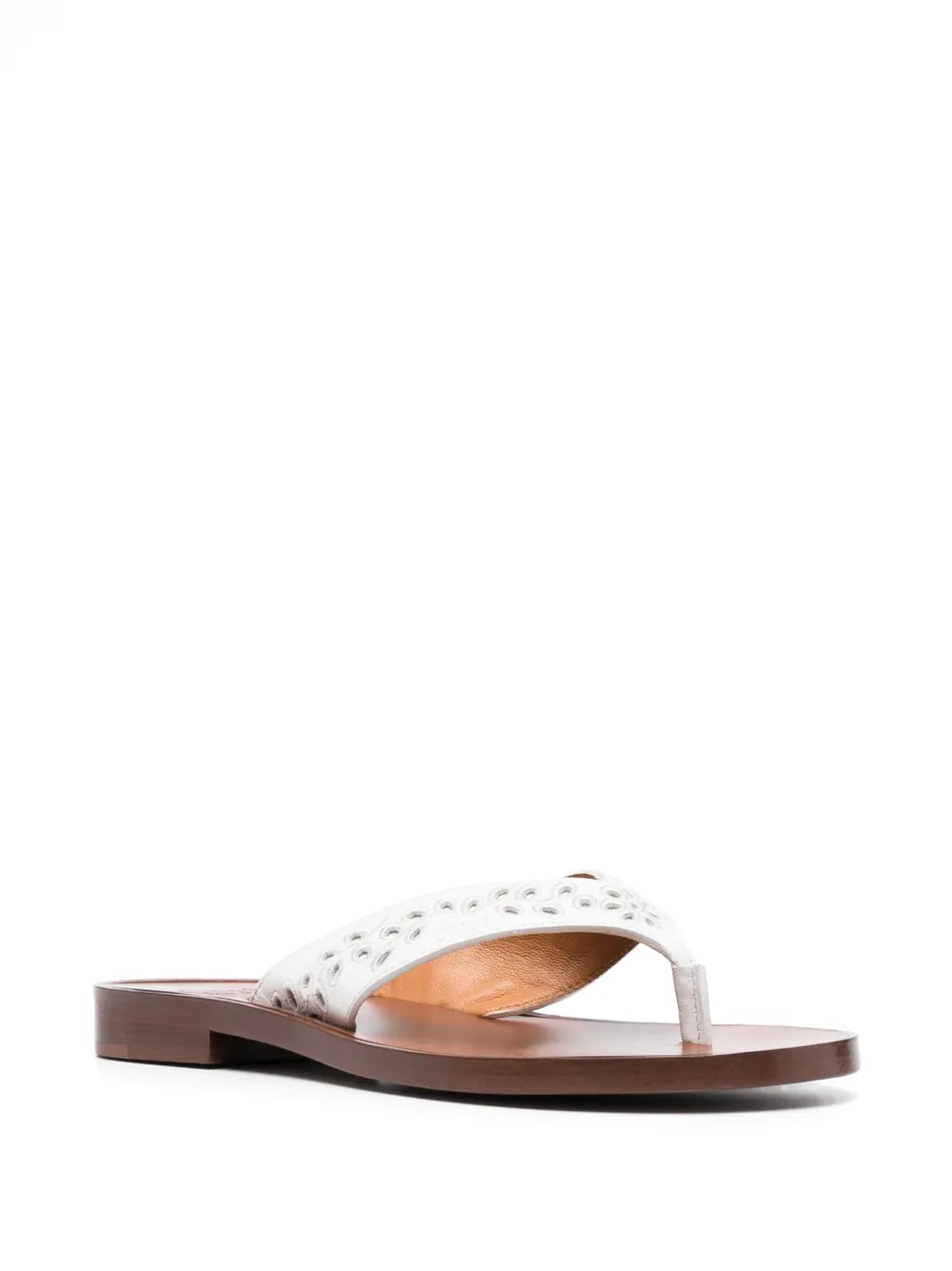 Chloé floral-embroidery flat flip flops