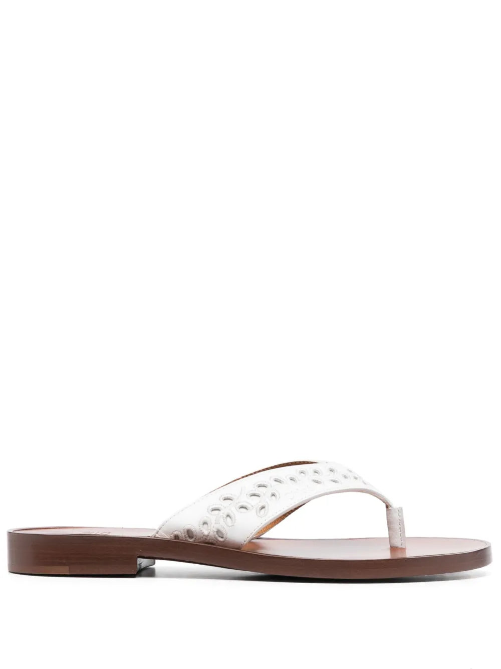 Chloé floral-embroidery flat flip flops
