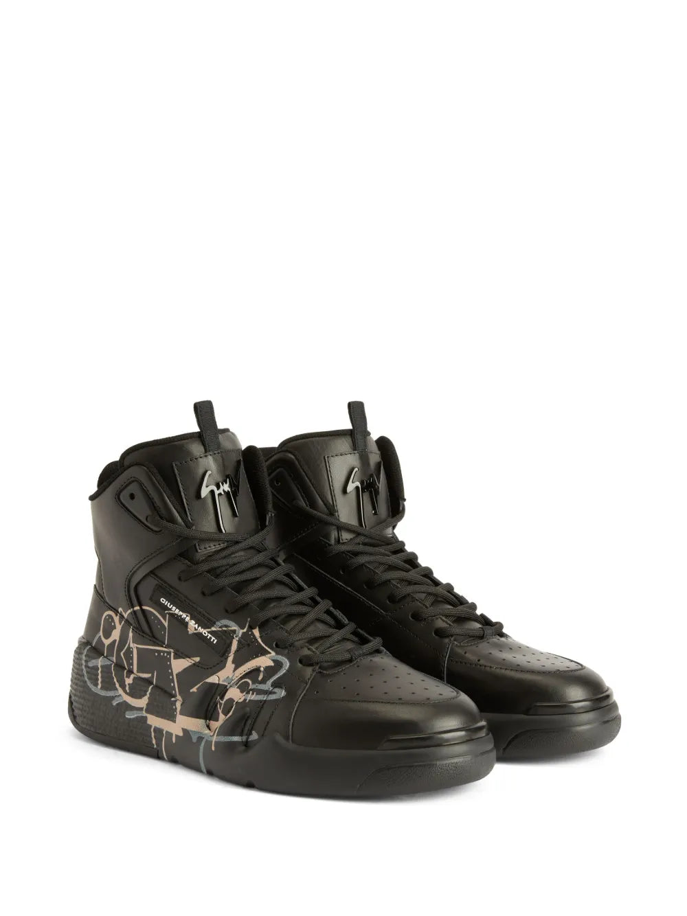 Giuseppe Zanotti Talon graffiti-print leather sneakers