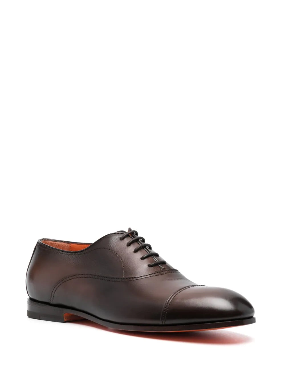 Santoni almond-toe leather oxford shoes
