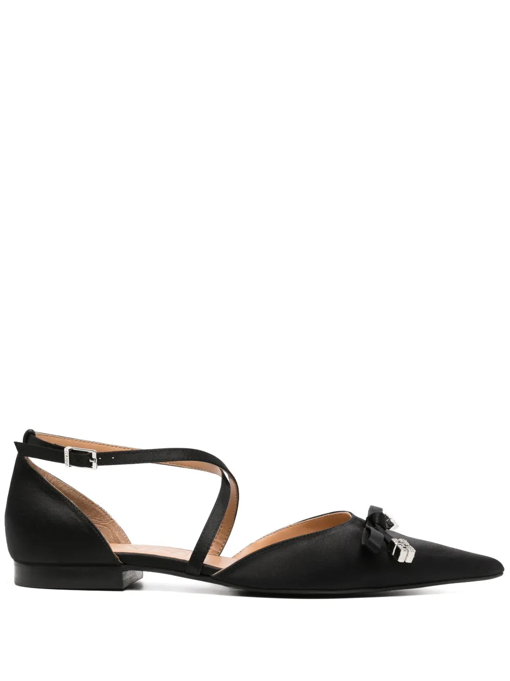 GANNI bow-detail pointed-toe ballerina shoes