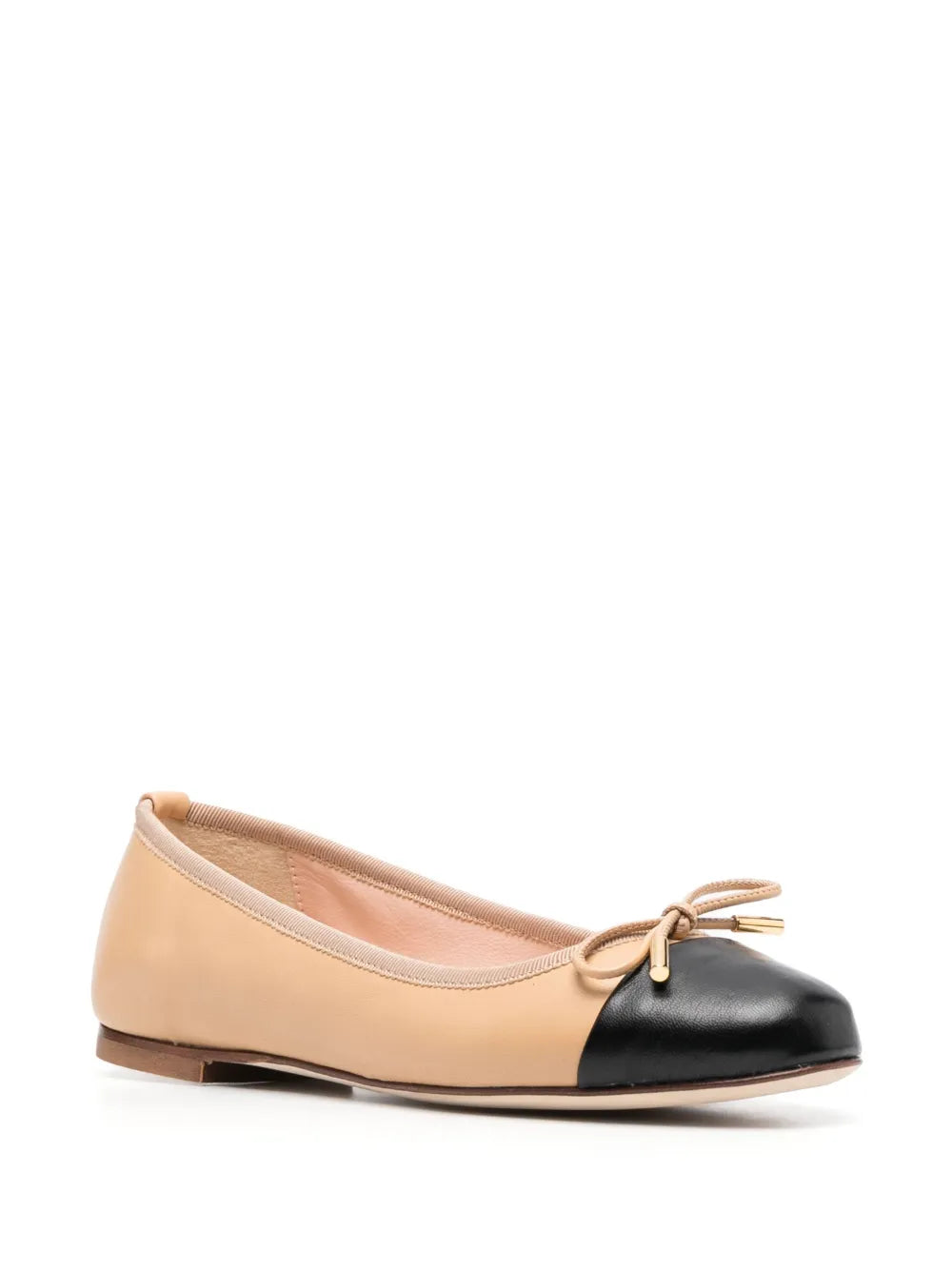 Scarosso contrasting-toecap leather ballerina shoes