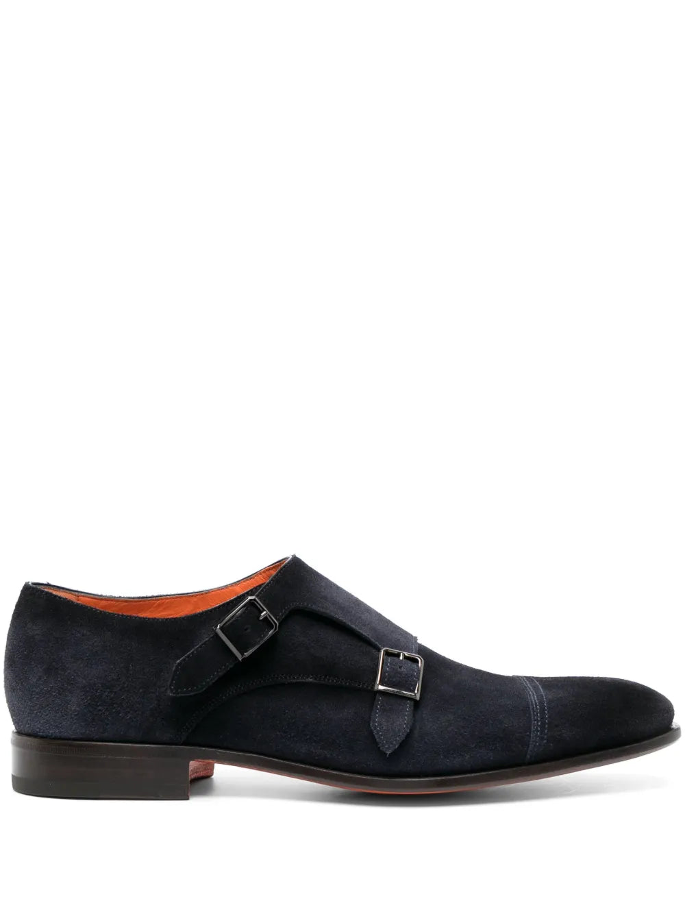 Santoni double-strap suede monk shoes