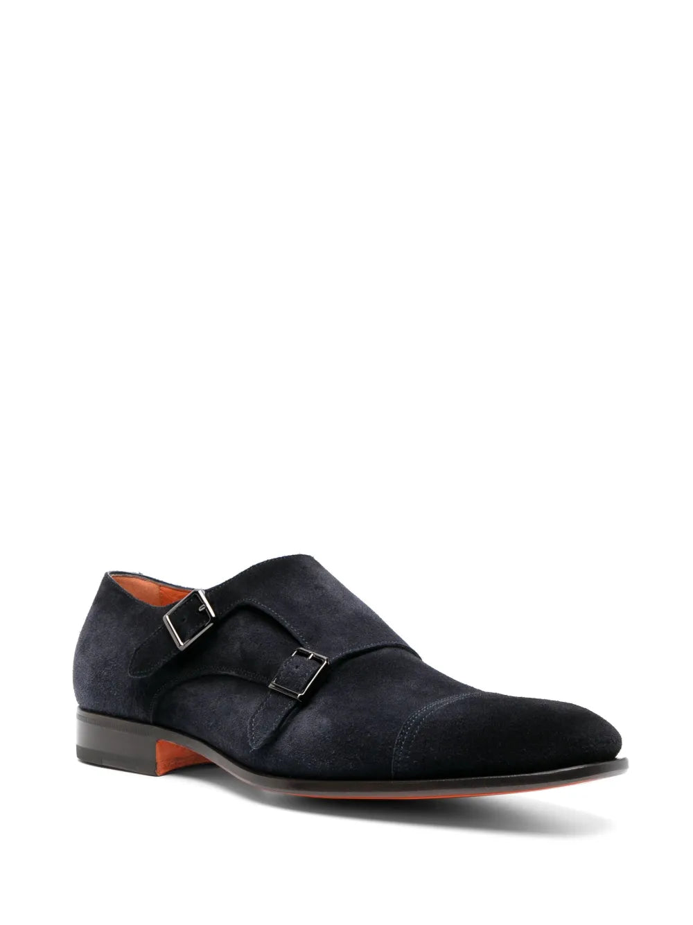 Santoni double-strap suede monk shoes