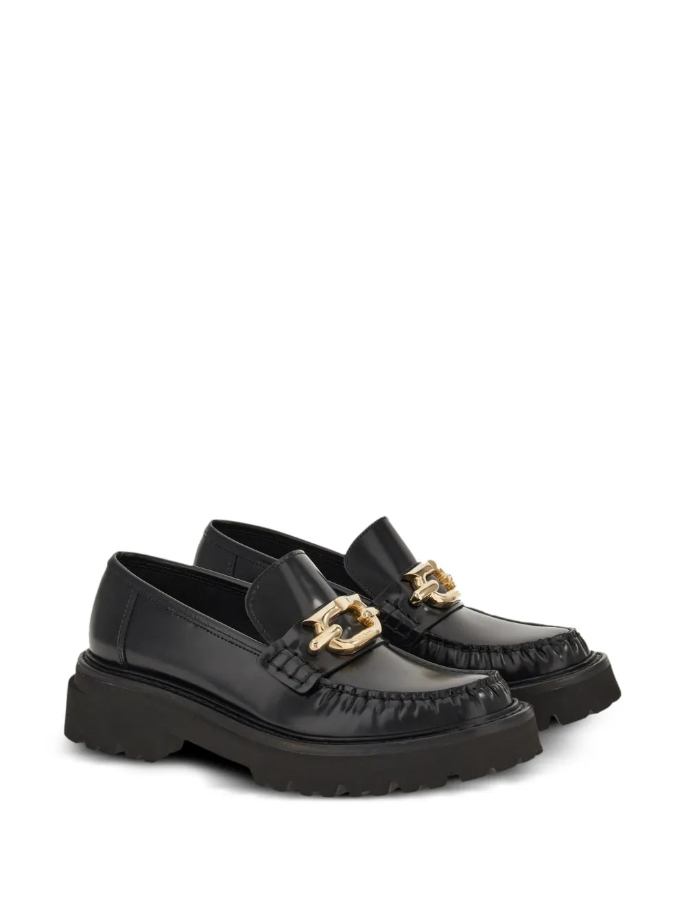 Ferragamo Gancini-buckle leather loafers