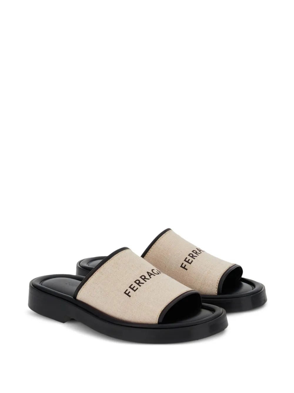 Ferragamo logo-print canvas slides
