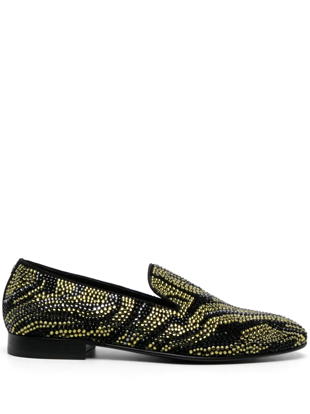 Roberto Cavalli crystal-embellished zebra-stripe slippers