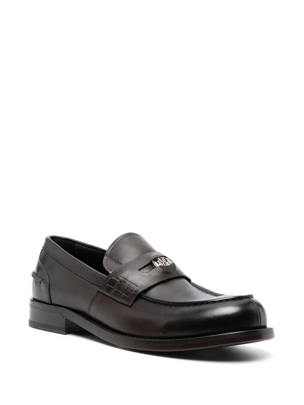 Roberto Cavalli logo-plaque leather loafers