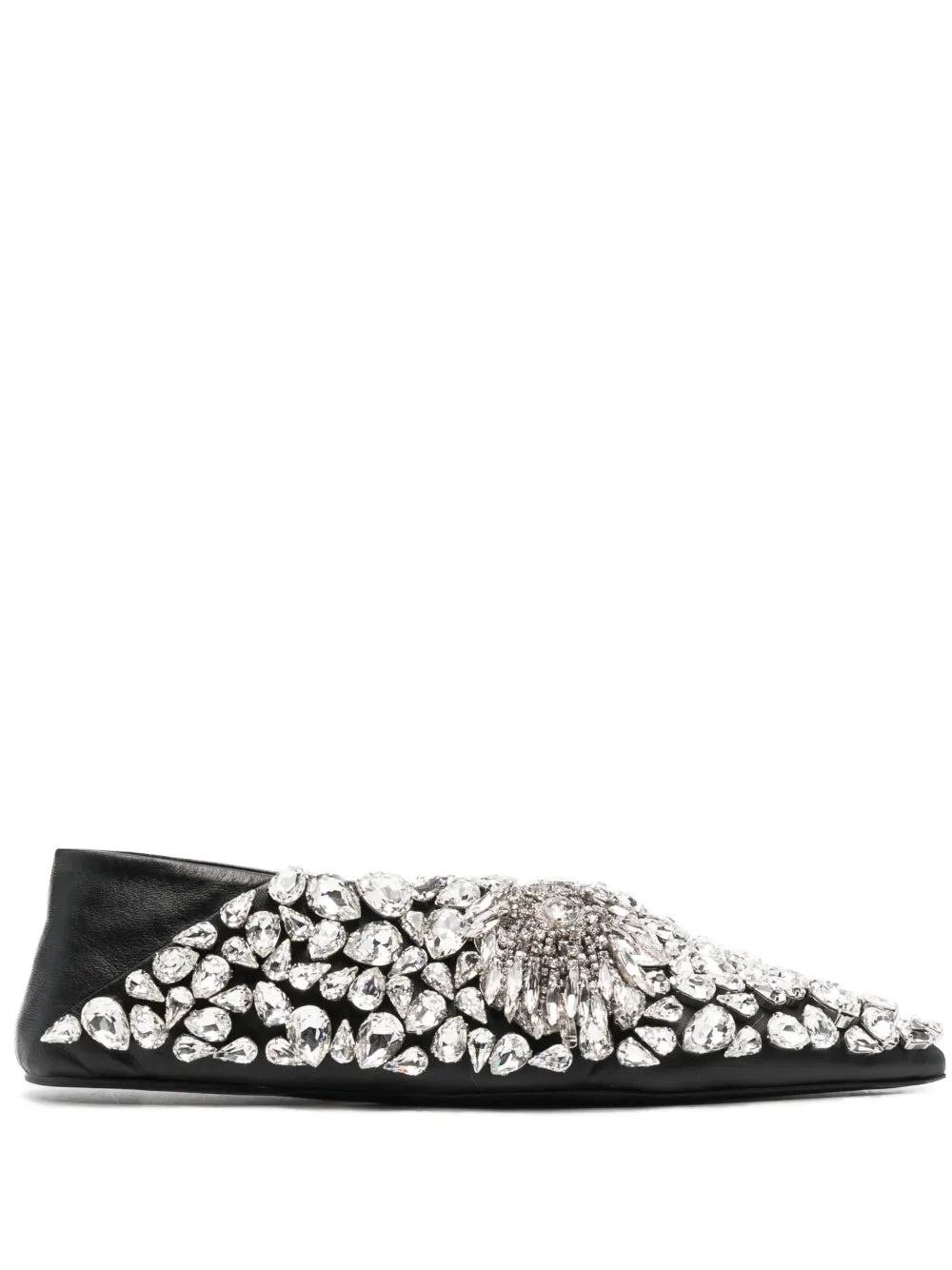 Jil Sander crystal-embellished ballerina shoes
