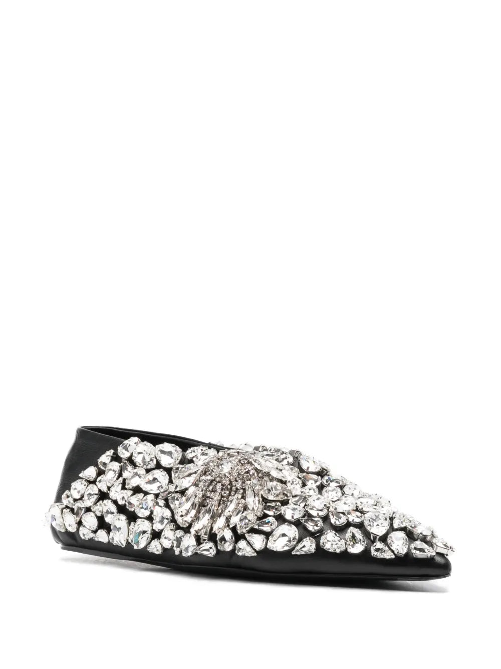 Jil Sander crystal-embellished ballerina shoes