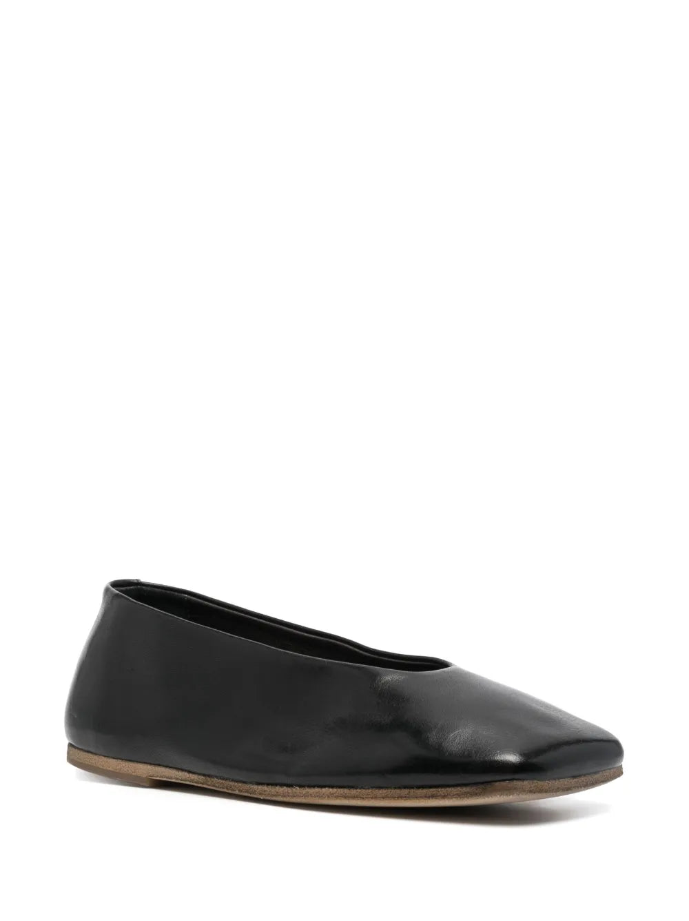 Marsèll square-toe leather ballerina shores