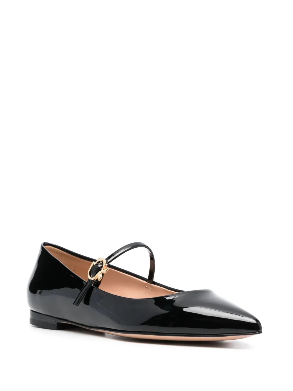 Gianvito Rossi pointed-toe buckle-strap ballerina shoes