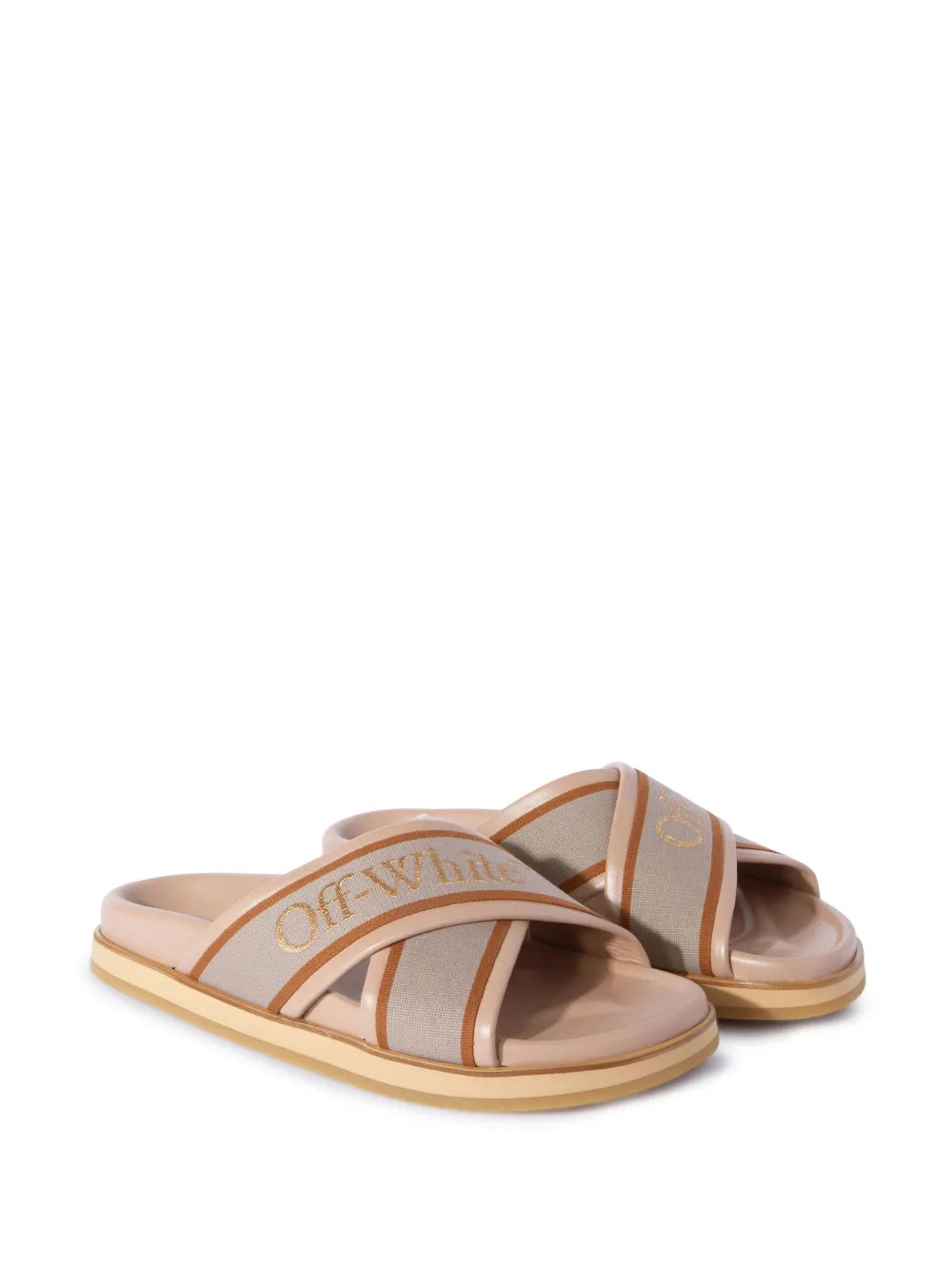Off-White criss-cross leather slides