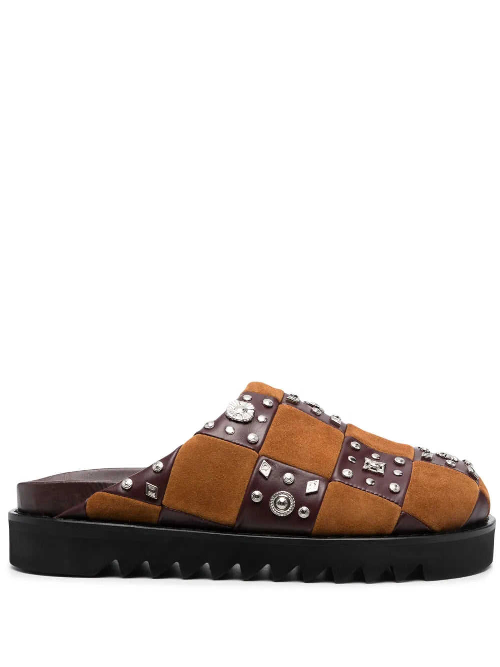 Toga Virilis stud-embellished leather slippers