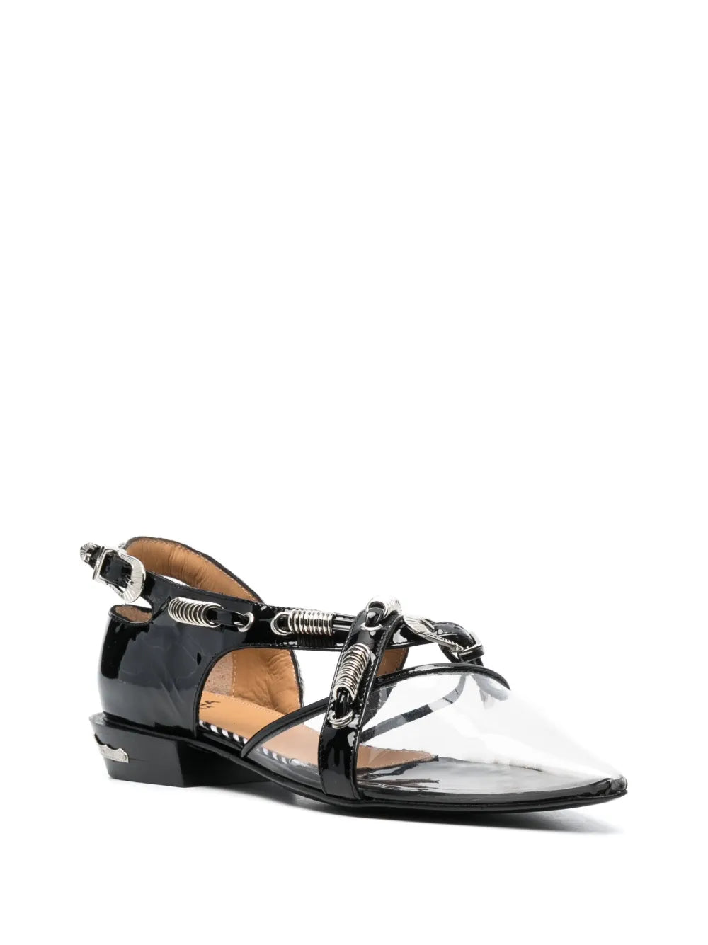 Toga Pulla ring-detail leather ballerina shoes