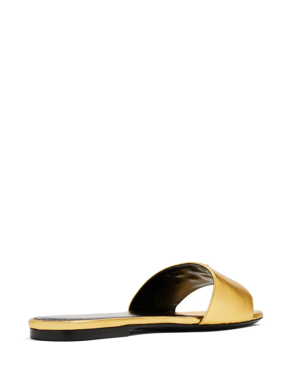 TOM FORD logo-plaque metallic-leather slides
