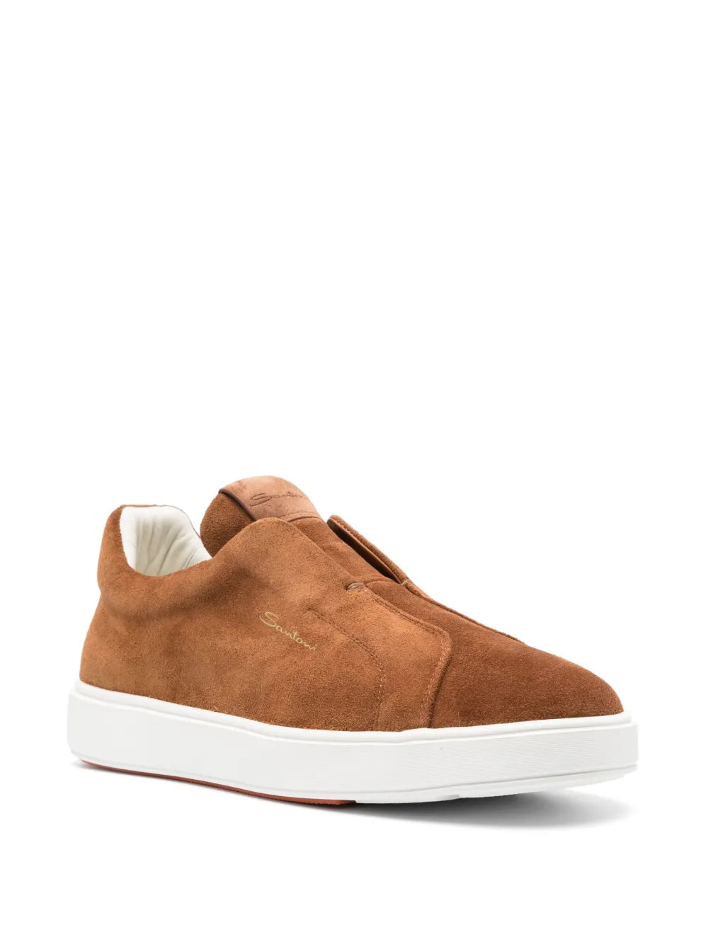 Santoni suede slip-on sneakers