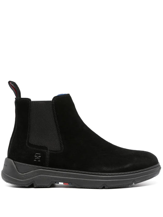 Tommy Hilfiger logo-plaque leather boots