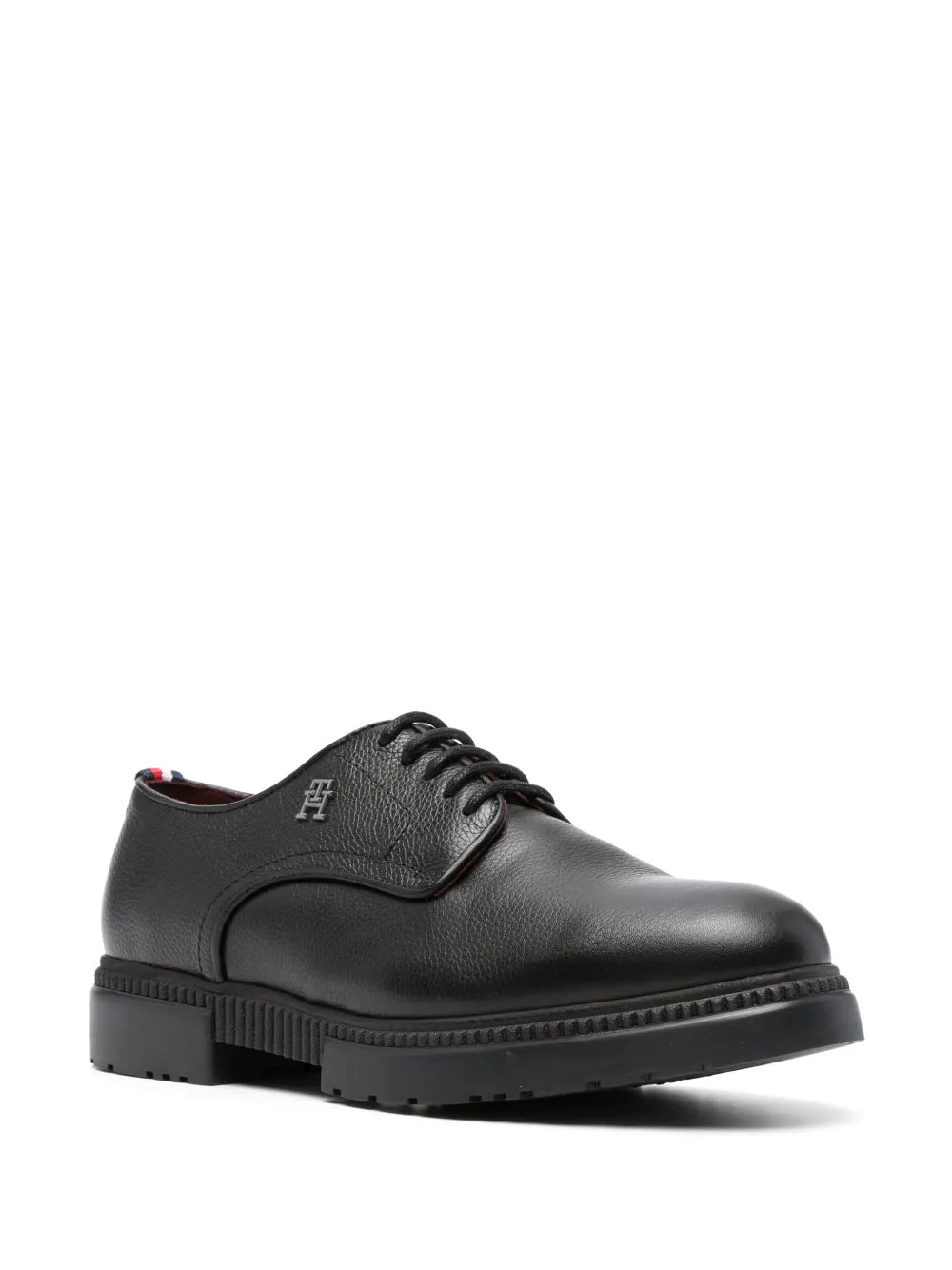 Tommy Hilfiger logo-plaque leather derby shoes