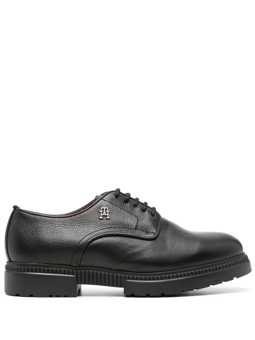 Tommy Hilfiger logo-plaque leather derby shoes