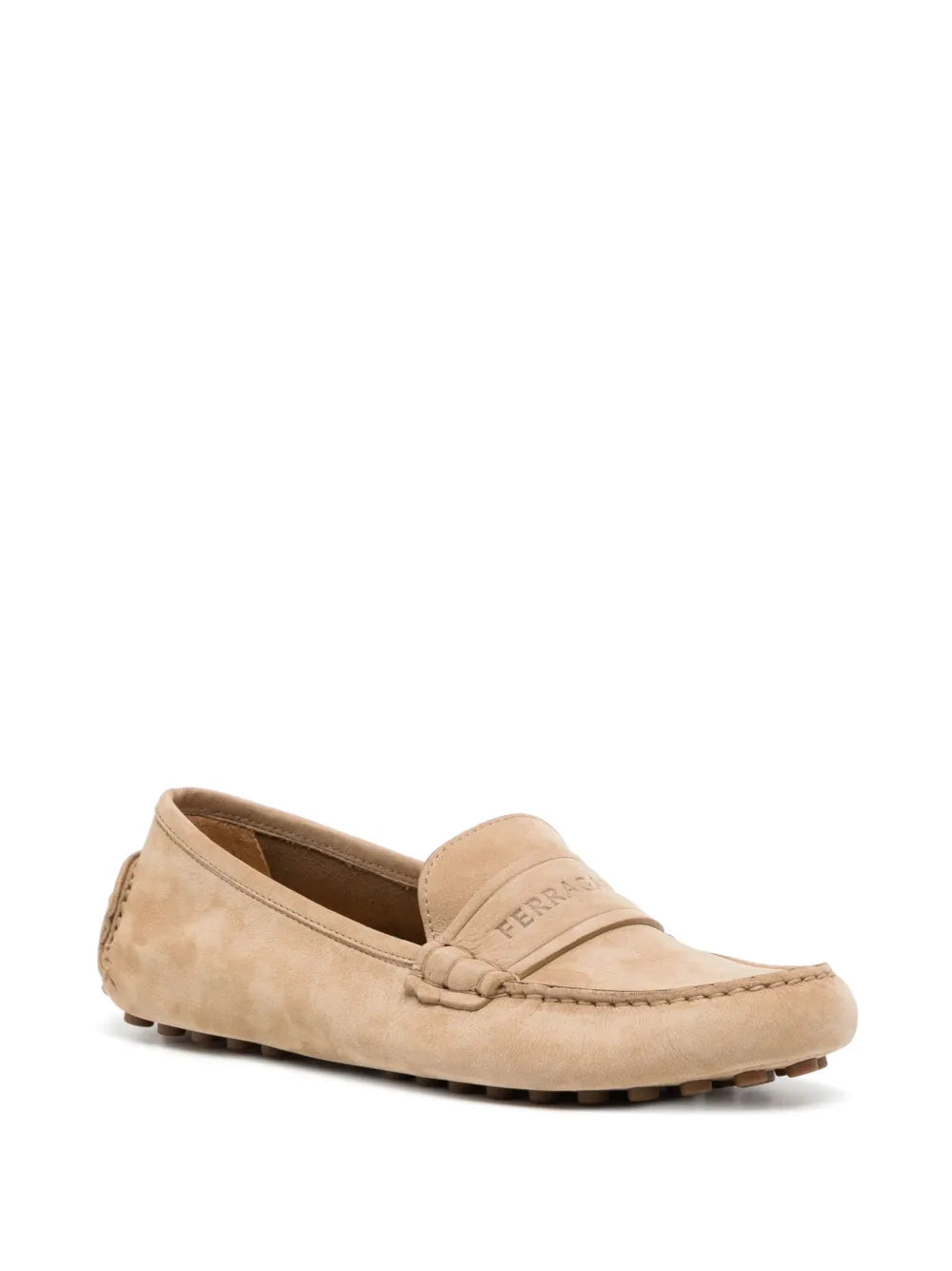 Ferragamo logo-debossed suede leather loafers