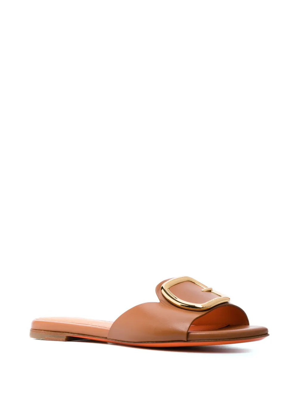 Santoni buckle leather slides