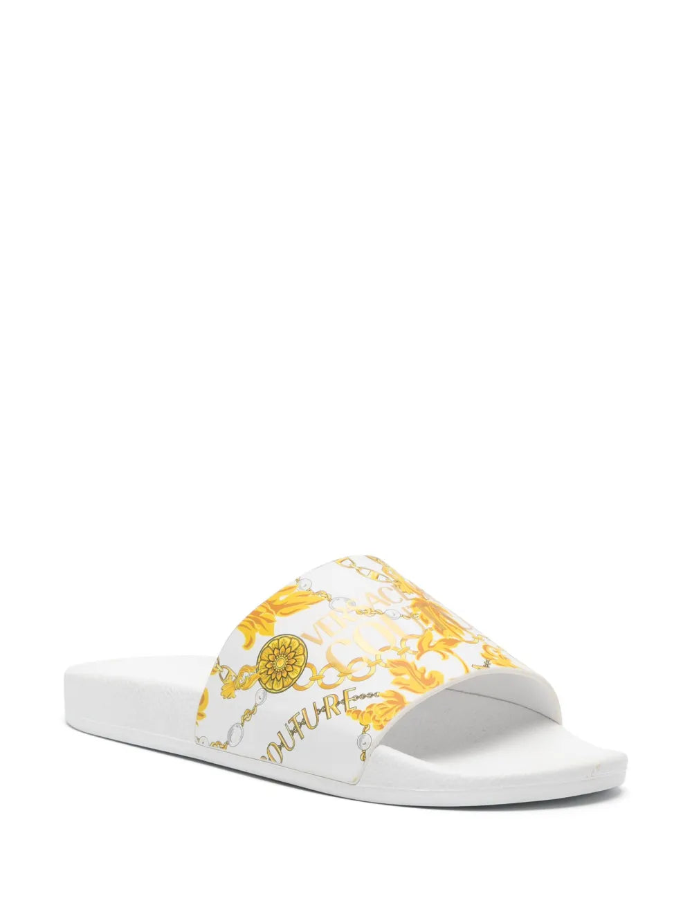 Versace Jeans Couture logo-print baroque-pattern slides