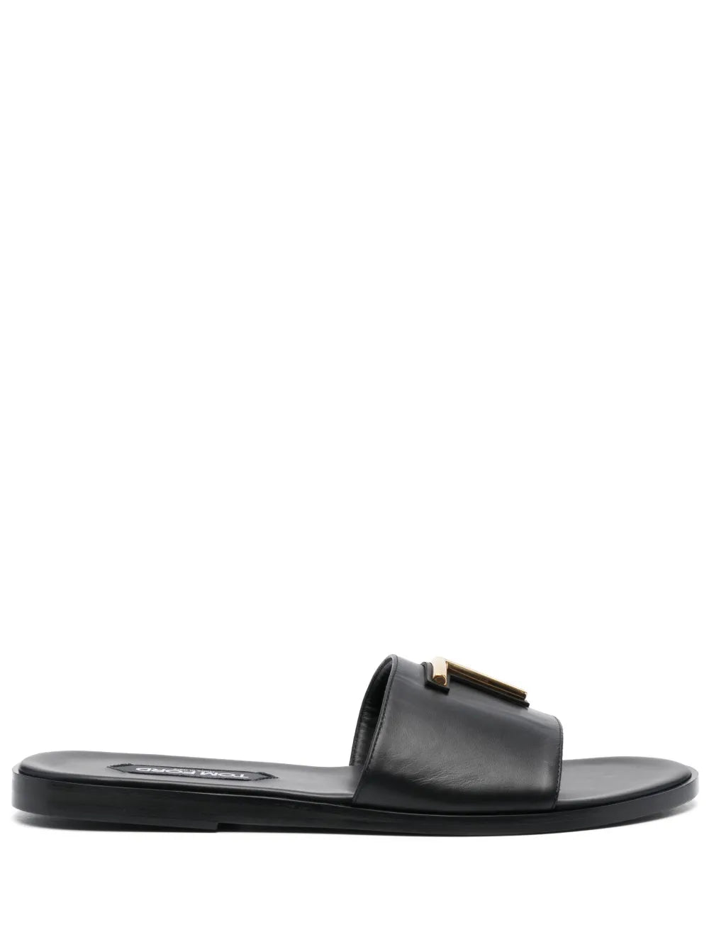 TOM FORD logo-plaque leather slides