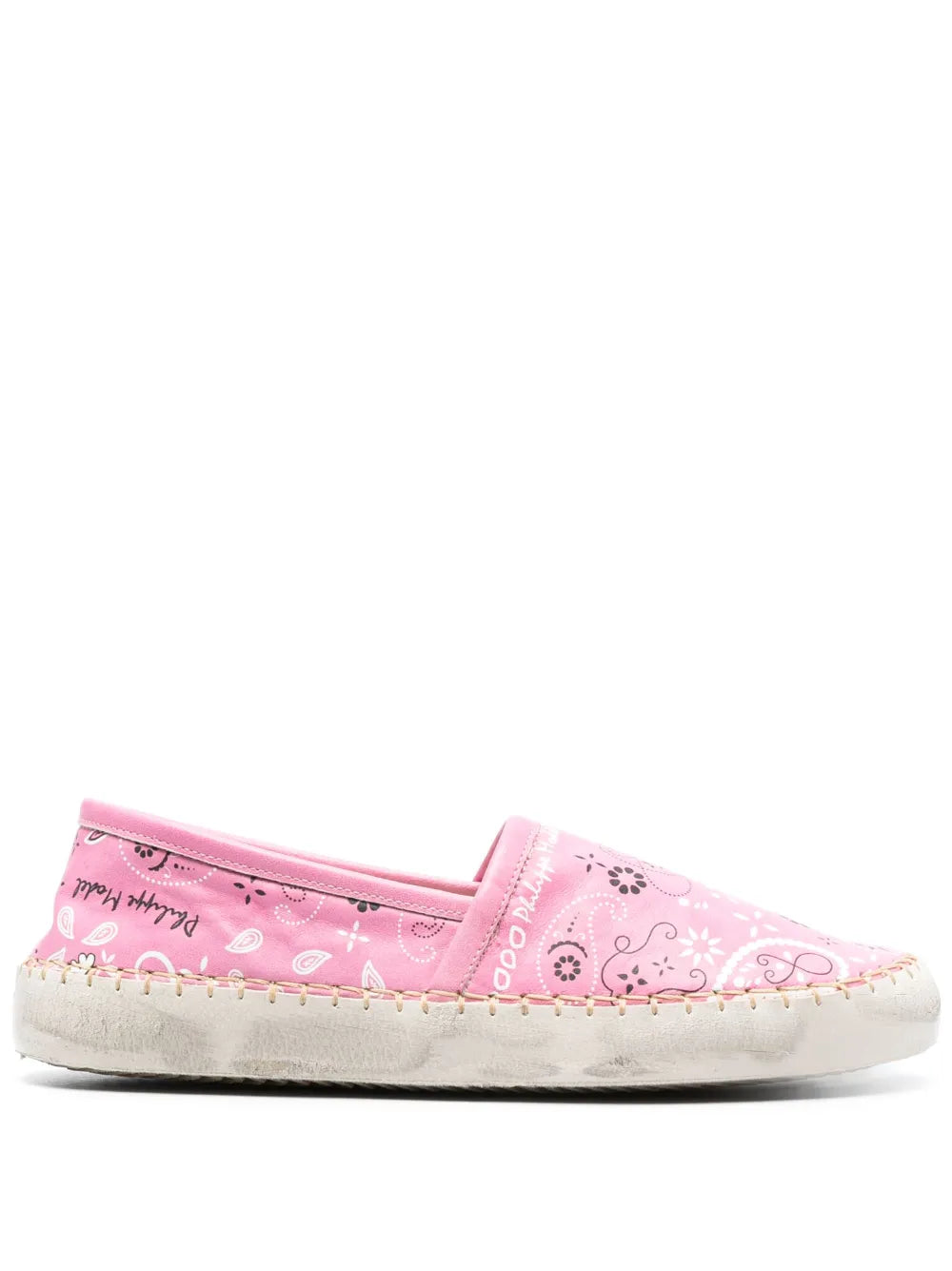 Philippe Model Paris bandana-print leather espadrilles