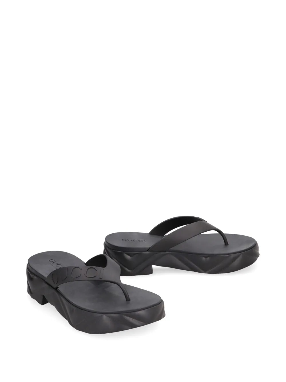 Gucci logo-debossed platform flip-flops