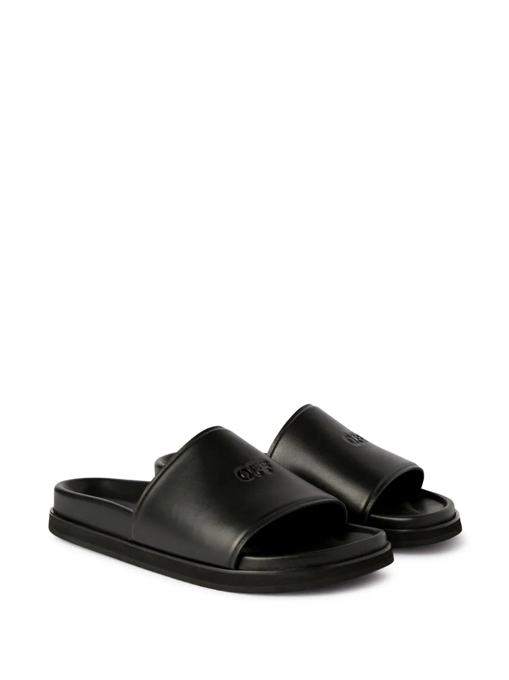 Off-White Cloud Stamp leather sliders